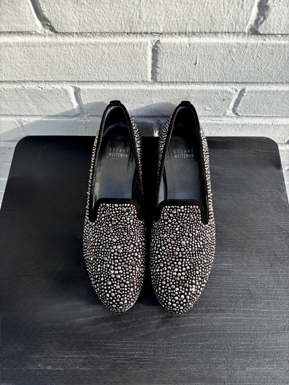 Stuart Weitzman "Slipbeads" Studded Smoking Loafer, Women’s SZ 6 LIKE NEW! - Picture 4 of 8